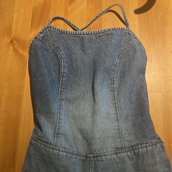 Vintage Jean genie lace up denim jumpsuit xs - Picture 6 of 8